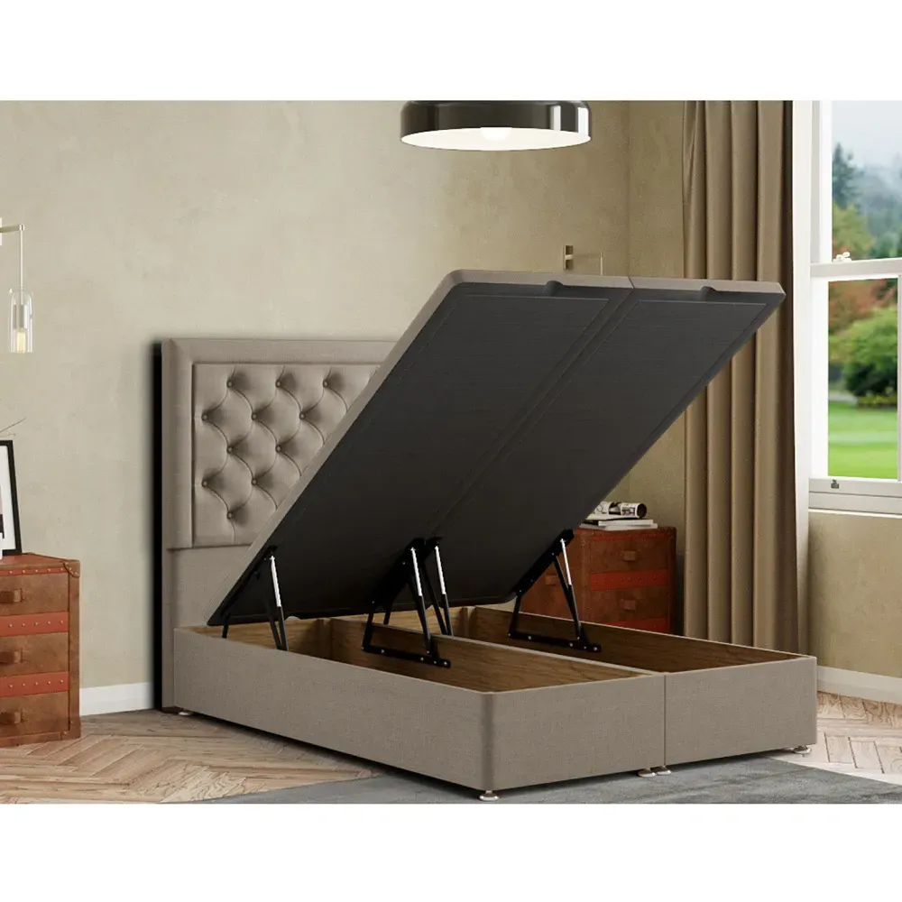 Castle King Ottoman Bed with Storage - Cream