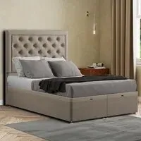Castle King Ottoman Bed with Storage - Cream
