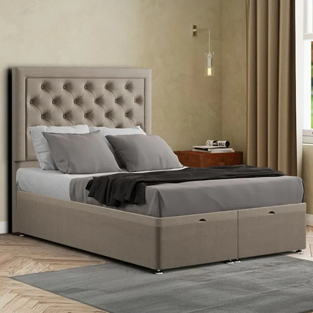 Castle King Ottoman Bed with Storage - Cream