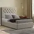 Castle King Ottoman Bed with Storage - Cream, Malham Weave