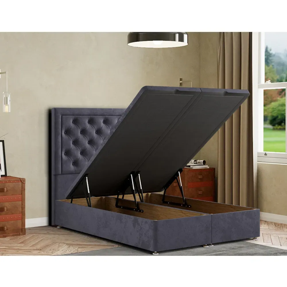 Castle King Ottoman Bed with Storage - Grey