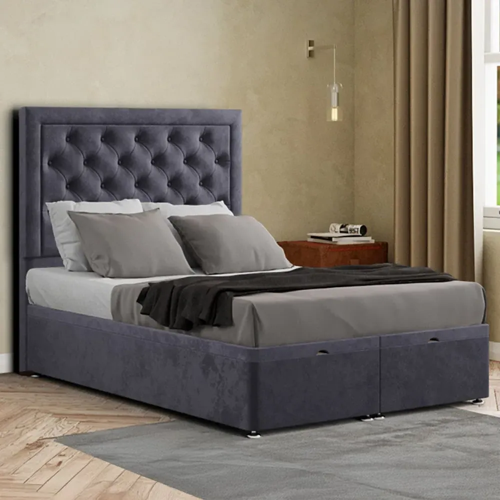 Castle King Ottoman Bed with Storage - Grey