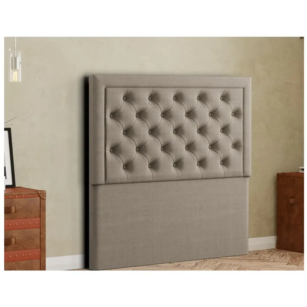 Castle Single Floor Standing Headboard - Cream, Linen
