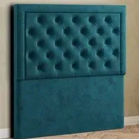 Castle Single Floor Standing Headboard - Emerald, Plush