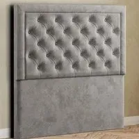 Castle Single Floor Standing Headboard - Silver, Plush