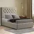 Castle Single Ottoman Bed with Storage - Cream, Malham Weave