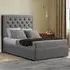 Castle Single Ottoman Bed with Storage - Grey, Linen