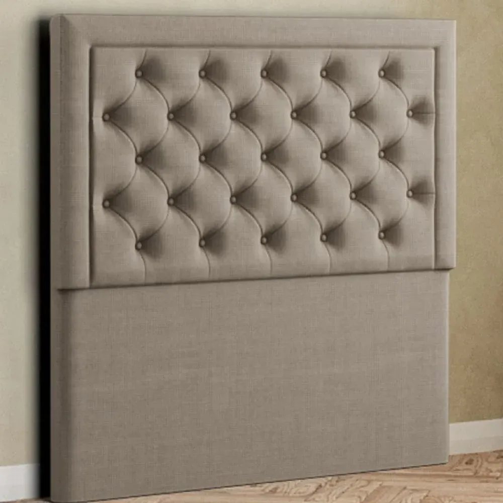 Castle Small Double Floor Standing Headboard - Beige, Linen