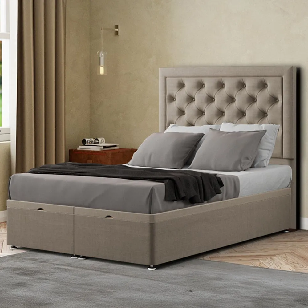 Castle Small Double Ottoman Bed with Storage - Beige image