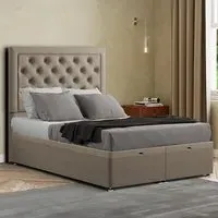 Castle Small Double Ottoman Bed with Storage - Cream