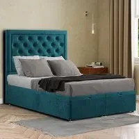 Castle Small Double Ottoman Bed with Storage - Green