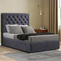 Castle Small Double Ottoman Bed with Storage - Grey