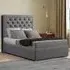 Castle Small Double Ottoman Bed with Storage - Grey, Linen
