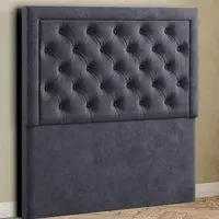 Castle Super King Floor Standing Headboard - Grey, Plush