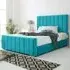 Coraline Double Bed Frame - Blue, Velvet