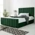 Coraline Double Bed Frame - Green, Velvet