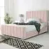 Coraline Double Bed Frame - Pink, Velvet
