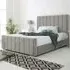 Coraline Double Bed Frame - Silver, Velvet