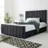 Coraline King Size Bed Frame - Grey, Velvet