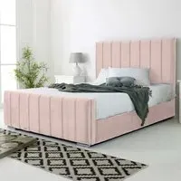Coraline King Size Bed Frame - Pink, Velvet