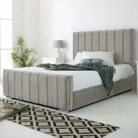 Coraline King Size Bed Frame - Silver, Velvet