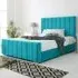 Coraline King Size Bed Frame - Teal, Velvet