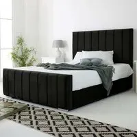 Coraline Single Bed Frame - Black, Velvet