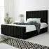 Coraline Single Bed Frame - Black, Velvet