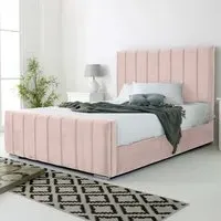 Coraline Single Bed Frame - Pink, Velvet