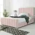 Coraline Single Bed Frame - Pink, Velvet