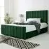 Coraline Small Double Bed Frame - Green, Velvet