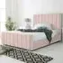 Coraline Small Double Bed Frame - Pink, Velvet