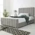 Coraline Small Double Bed Frame - Silver, Velvet