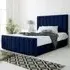Coraline Super King Size Bed Frame - Blue, Velvet