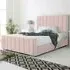 Coraline Super King Size Bed Frame - Pink, Velvet