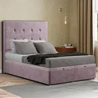 Darlington Double Ottoman Bed with Storage - Pink, Plush