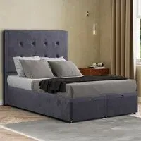 Darlington King Size Ottoman Bed with Storage - Grey