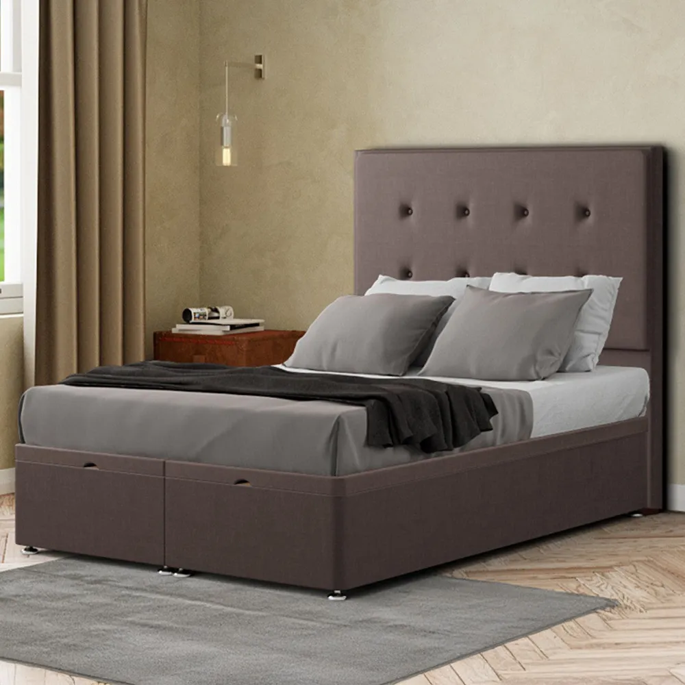 Darlington King Size Ottoman Bed with Storage - Grey