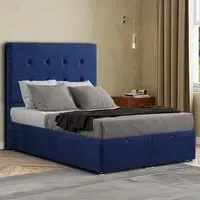 Darlington King Size Ottoman Bed with Storage - Navy
