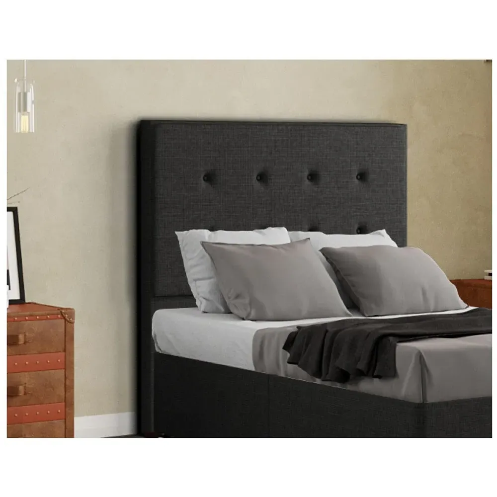 Darlington Single Floor Standing Headboard - Black, Linen