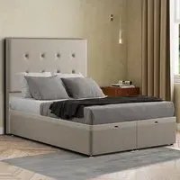 Darlington Small Double Ottoman Bed with Storage - Cream