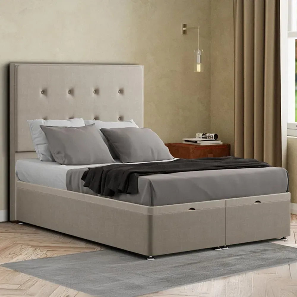 Darlington Small Double Ottoman Bed with Storage - Cream