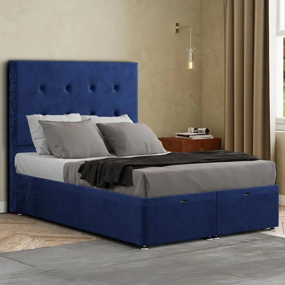 Darlington Super King Ottoman Bed with Storage - Blue