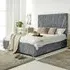 Dawn Double Bed Frame with Headboard - Silver, Marble Fabric