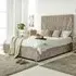 Dawn King Size Bed Frame with Headboard - Cream, Marble Fabric