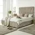 Dawn King Size Bed Frame with Headboard - Cream, Marble Fabric