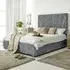Dawn King Size Bed Frame with Headboard - Silver, Marble Fabric
