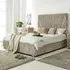 Dawn Single Bed Frame with Headboard - Cream, Marble Fabric
