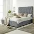 Dawn Single Bed Frame with Headboard - Silver, Marble Fabric