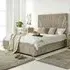 Dawn Small Double Bed Frame with Headboard - Mink, Marble Fabric
